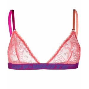 OFF WHITE LOGO BAND LACE TRIANGLE BRA